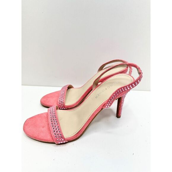 Marc Fisher Sandals Womens 9 Betila Open Toe Slingback Heels Rhinestone Accent - Picture 1 of 10